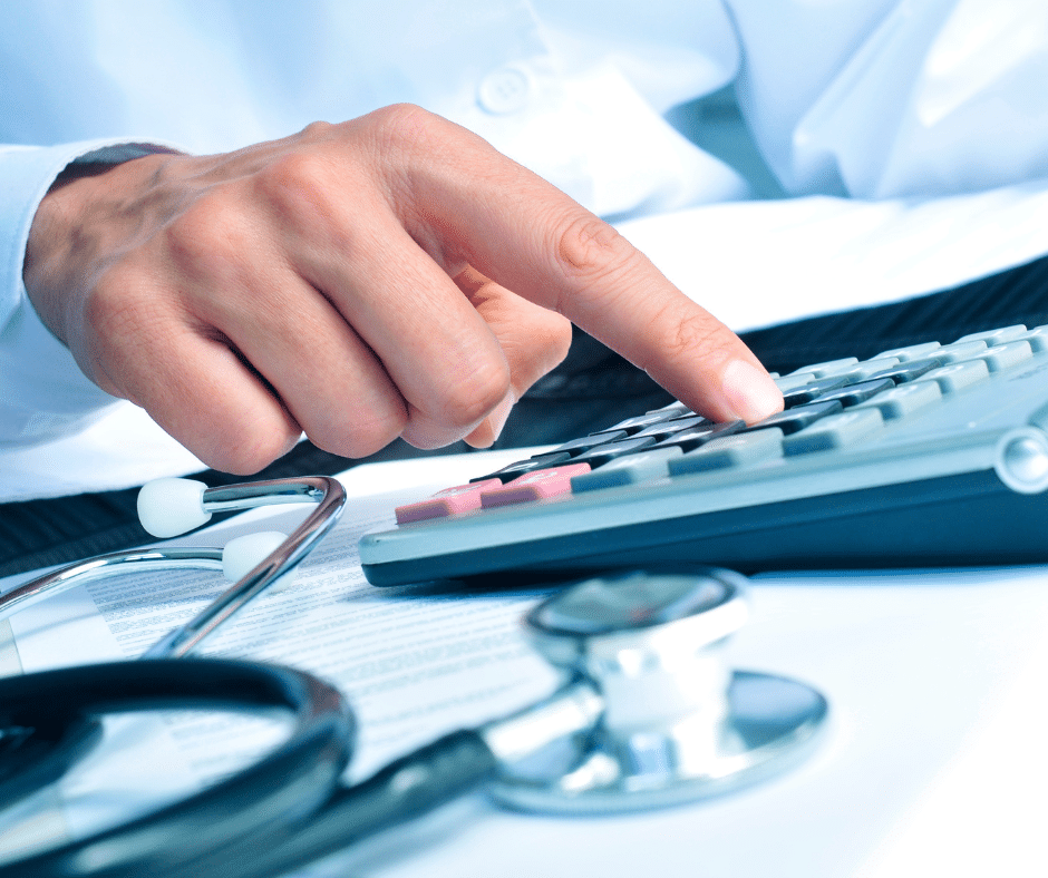 Workspace focused on healthcare billing services in a medical facility.